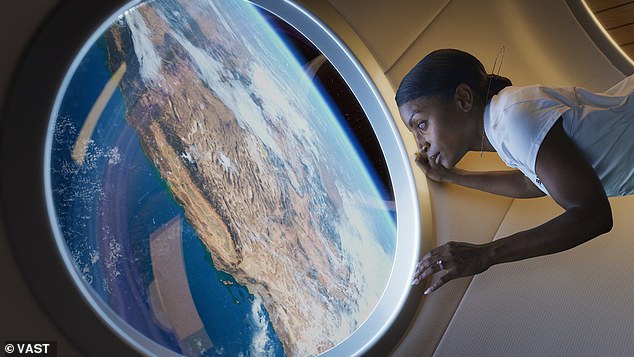 The space station features a centralized window that allows astronauts to experience a full view of Earth.