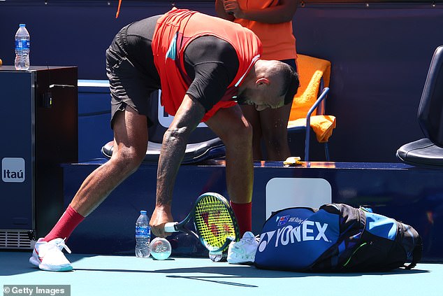 Nick Kyrgios had a day to forget during his fourth-round exit at the Miami Open in 2022