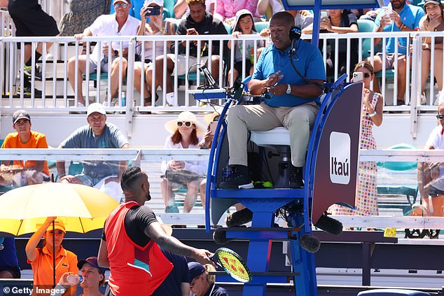 He was close to being disqualified by Brazilian referee Carlos Bernardes calling him a 'clown'