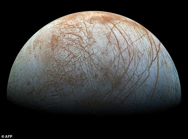 The mission aims to find out if Europa (pictured) contains the ingredients that would allow life to exist.