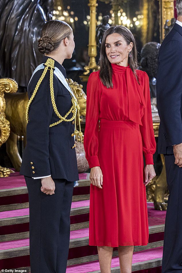 Leonor and her mother exchanged a sweet look, showing their close bond.