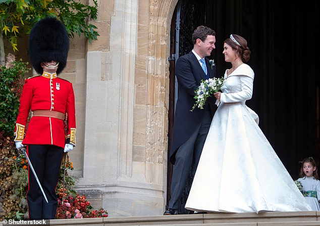 Eugenie also shared a photo of the newlyweds for the first time outside the chapel while sharing a sweet message.