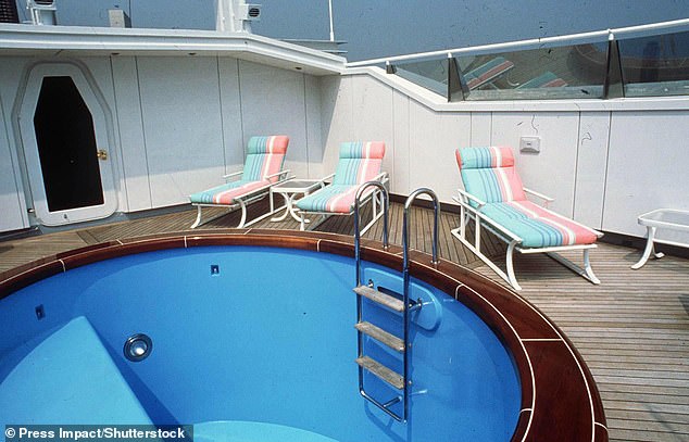 Pictured is the jacuzzi on board the superyacht.