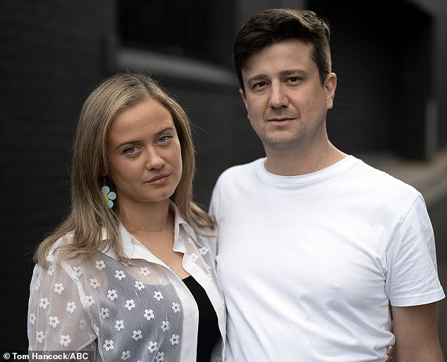 Ms Grundy and her partner Kris Ventura (pictured together) were alerted to the website containing fake pornographic images through anonymous emails from a New Zealand private investigator.