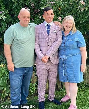 Spike (here with his parents), a 16-year-old from the United Kingdom, contracted whooping cough at just 11 days old, when he was too young to be vaccinated.