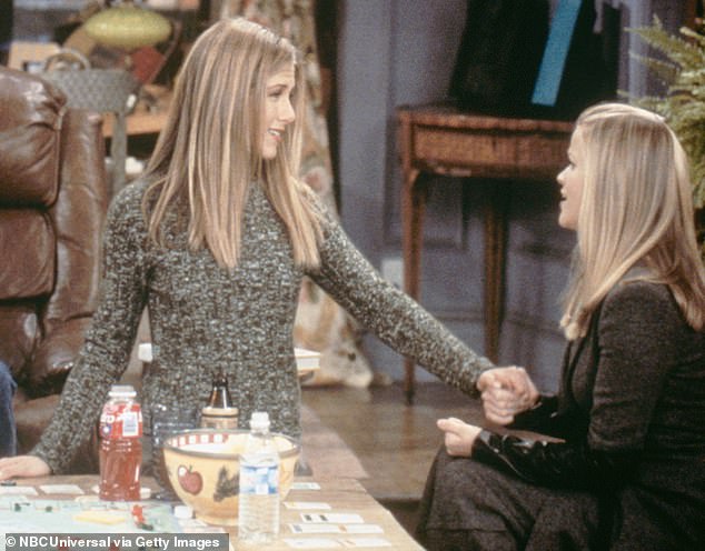 Aniston, left, and Witherspoon, right, played sisters on Friends; They are now on The Morning Show