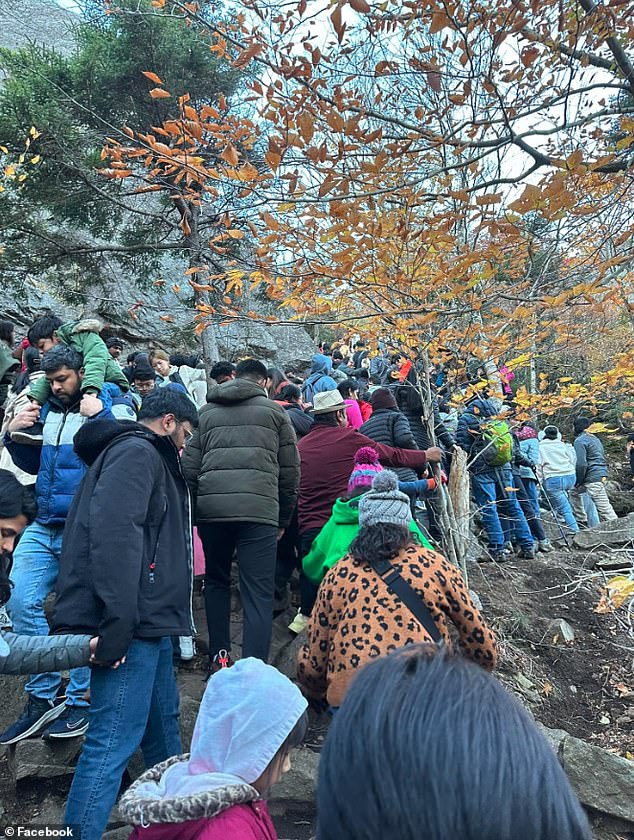 Shocking scenes of overcrowding were reported on the popular Artists Bluff Trail in New Hampshire.