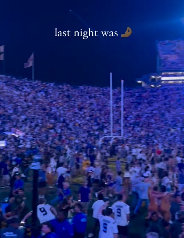 Fans stormed the field after the overtime victory, leading LSU to 5-1 on the year.