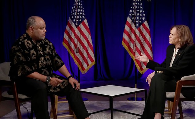 Vice President Kamala Harris participates in an interview with Roland Martin