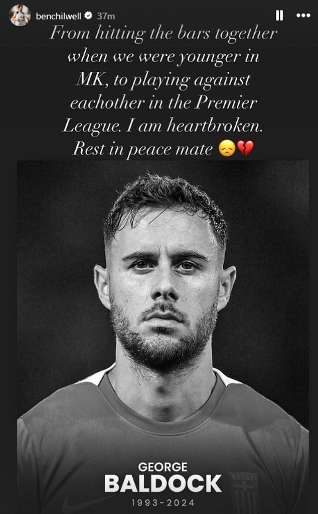 Chelsea and England defender Ben Chilwell paid tribute to Baldock, who he played with during their time together at MK Dons.