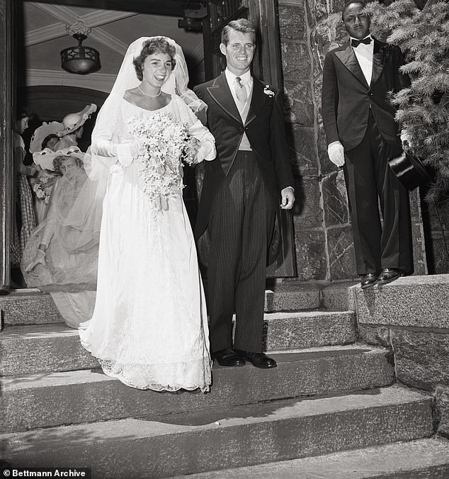 Ethel Kennedy with Robert F. Kennedy on their wedding day in Greenwich, CT in 1950. The couple had 11 children.