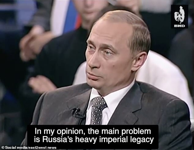 The young Putin also criticized the Russian tendency towards imperialism