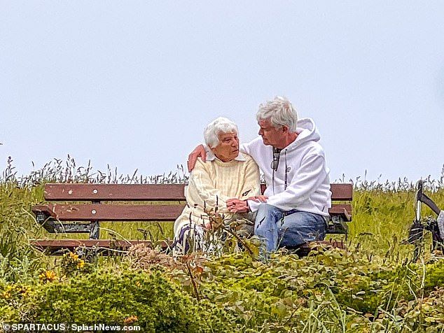 Schofield shares an emotional moment with his mother Pat in Cornwall last year.