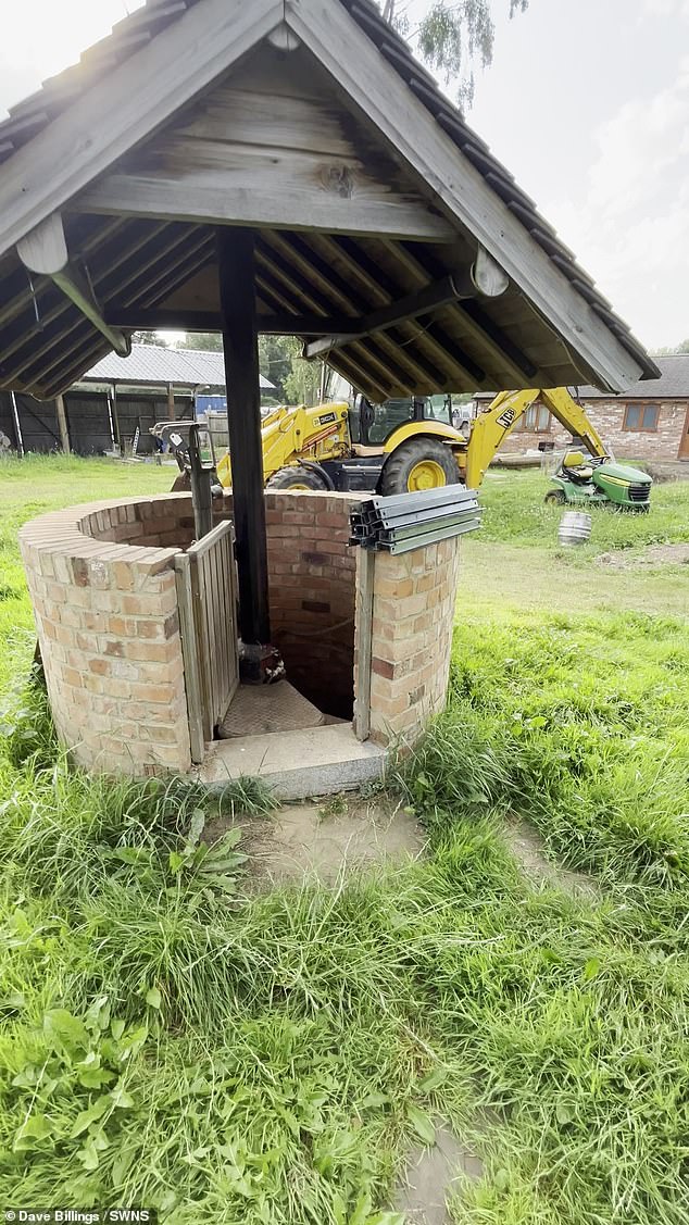 Originally the site had nothing but an old well, so he built stairs that now lead to his 13-square-metre (140 ft) bunker.