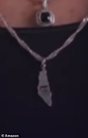 Magnified, the pendant is visible.