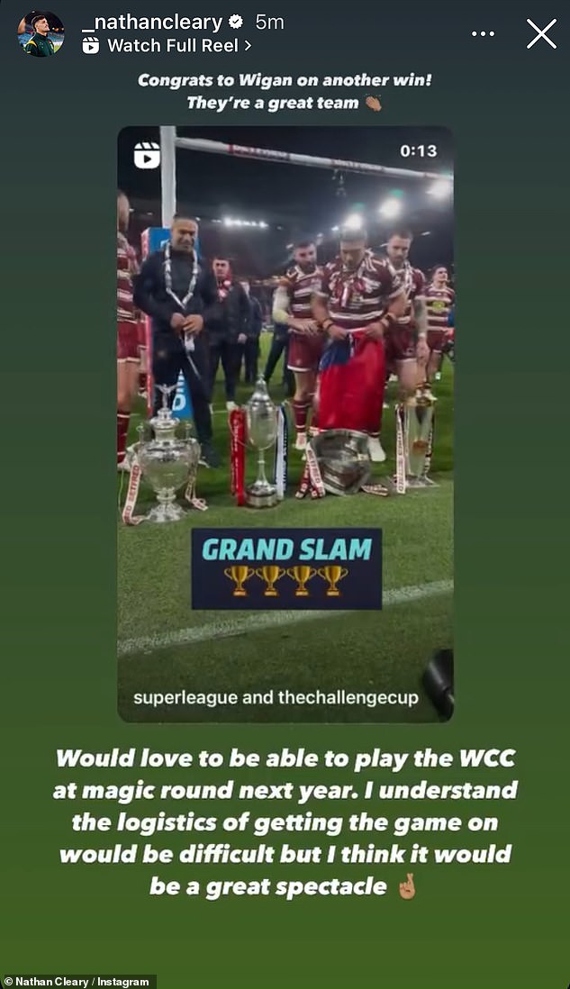 Cleary believes the game should be played during the NRL Magic Round in 2025.