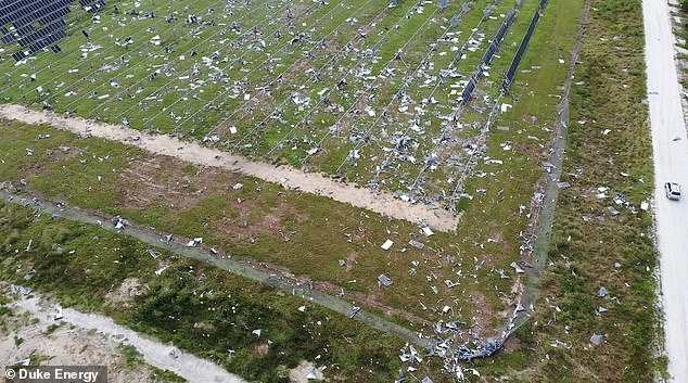 Incredible aerial images from Duke Energy show the extent of the destruction of the $100 million facility that powers 12,000 homes.