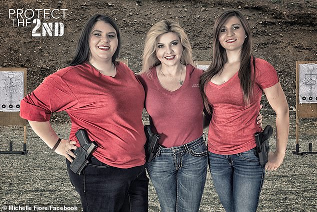 Previously, her daughters featured prominently in a calendar she posed for in 2015, called 'Michele Fiore's Walk The Talk 2016 Second Amendment Calendar.'