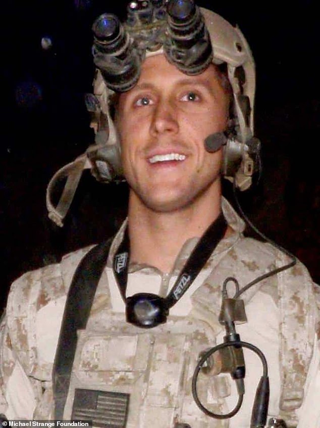 Michael Strange (pictured) was killed in 2011 while serving in the Afghanistan war.