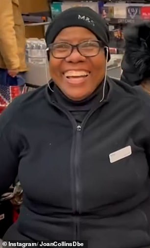 They saw her laughing with a cashier.