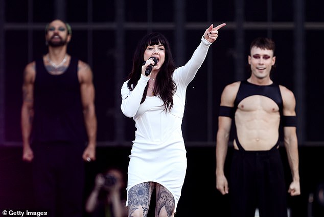 Vanessa Amorosi continues to tour and perform. He is pictured at a 2023 gay pride event in Sydney.