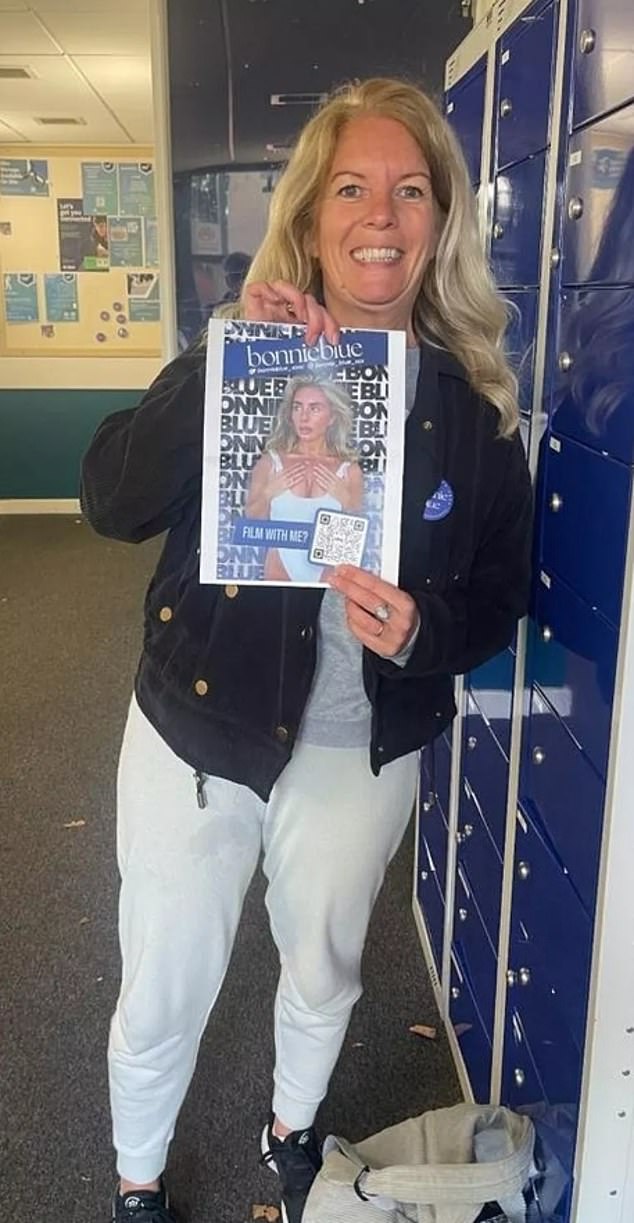 Sarah has been seen handing out leaflets and condoms to students before Bonnie's sex quest at the university in September.