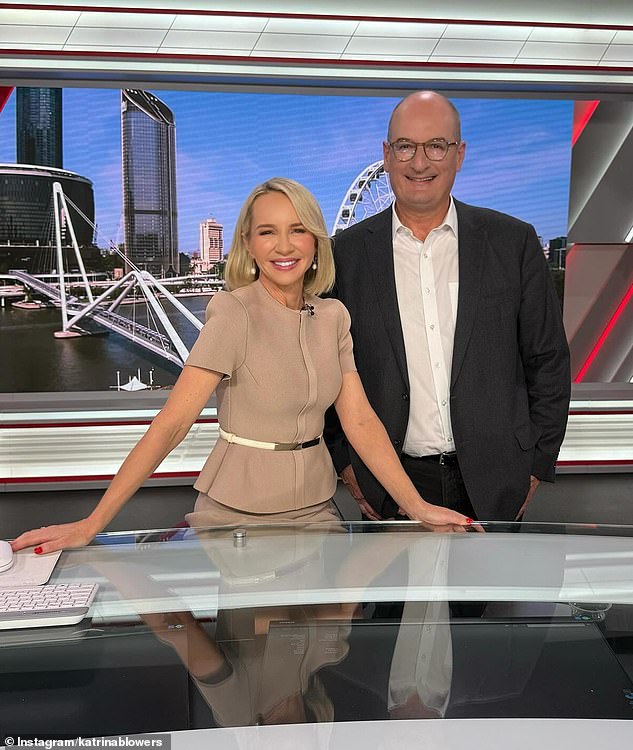 Katrina will continue to share presenting duties at 4pm weekdays with Samantha Heathwood during her tenure, which is part of the Brisbane newsroom revamp. Pictured with former Sunrise host David 'Kochie' Koch