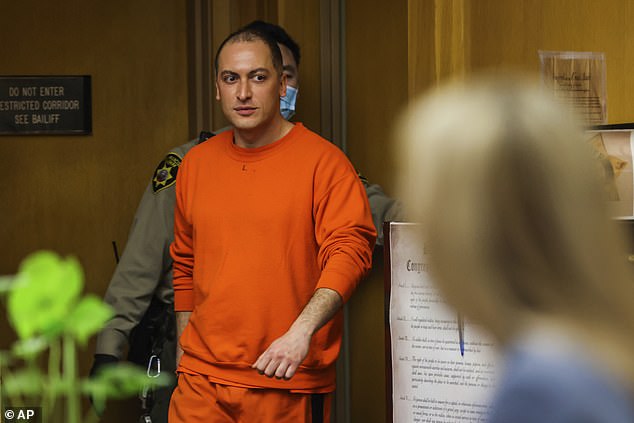 Prosecutors say Momeni planned the April 4, 2023, attack after a dispute over his younger sister, Khazar, with whom Lee was friends. He is pictured in court last year.