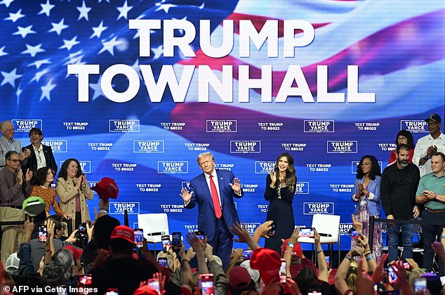 Trump held a town hall in Oaks, Pennsylvania, on Monday night, with Election Day just three weeks away.