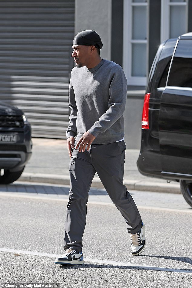 The rapper then headed to the law office of Geoffrey Miller Chambers in Perth's CBD.