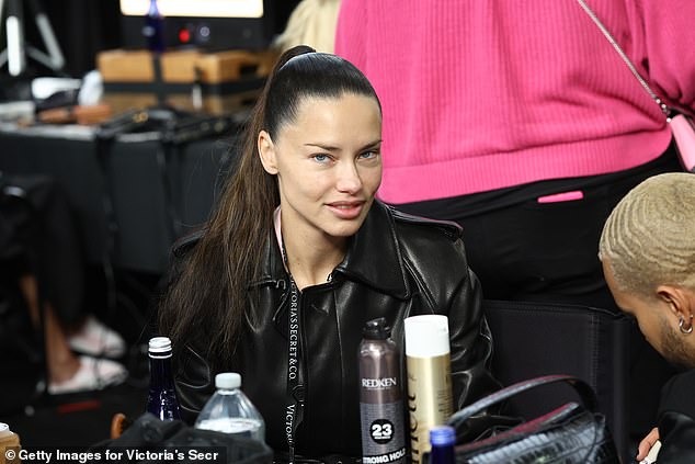 Adriana Lima was also seen backstage