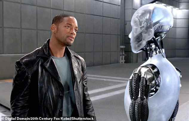 Tesla's Optimus bears a striking resemblance to Sonny, the fictional robot protagonist of the film starring Will Smith (pictured).