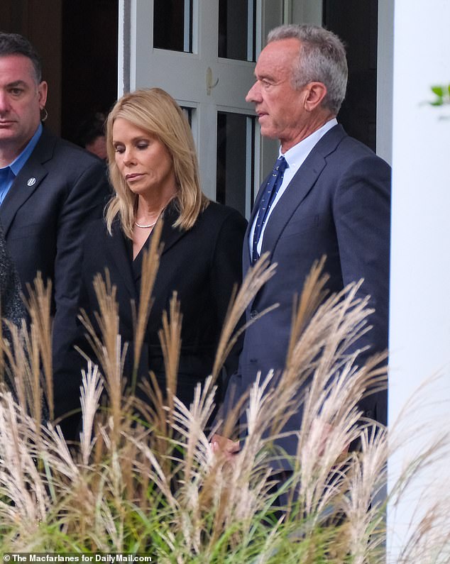 As the former couple continues their court battle, RFK Jr.'s wife, Cheryl Hines, 59, is by his side as he mourns the death of his mother, Ethel, 96, whose funeral they attended together in Massachusetts on Monday.