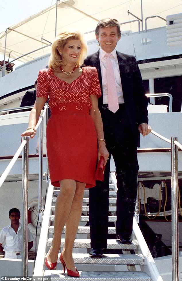 Ivana (pictured, left) was married to Donald Trump (pictured, right) from 1977 to 1990.