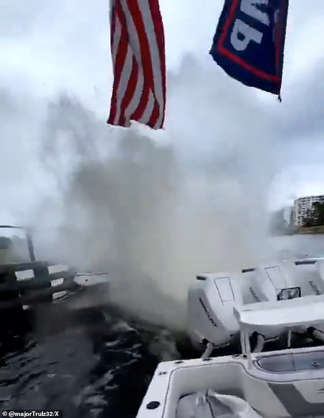 Angry Republicans in front of neo-Nazis splashed their boat with a wave of water during the parade, as seen in a now-viral video.