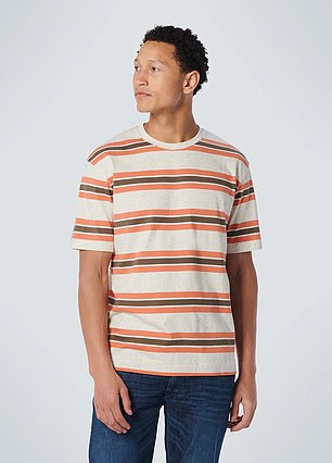 The Kmart T-shirt has been compared to the No Excess Multi-Stripe Crew Neck T-Shirt ($109.95) (pictured)