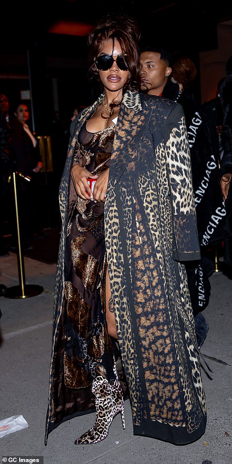 Teyana Taylor did not hold back with the animal print theme