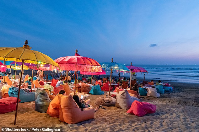 Bali is a very popular destination for Australian tourists. In the photo, Kuta beach.