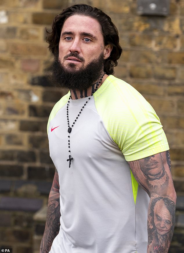 The Love Island star endured a horrific trial in late 2022 after becoming a victim of revenge porn by her partner at the time, reality star Stephen Bear (pictured leaving prison in January).