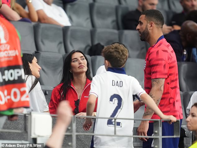 Kyle talks to Annie after a Euro 2024 match at the Frankfurt Arena in June.