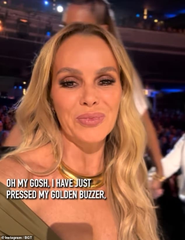 In a clip of Amanda gushing about pressing her Golden Buzzer, fans noted that a team member could be heard telling the audience that they were going to 