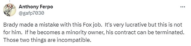 Many fans claimed on social media that Fox should have the right to terminate Brady's contract.