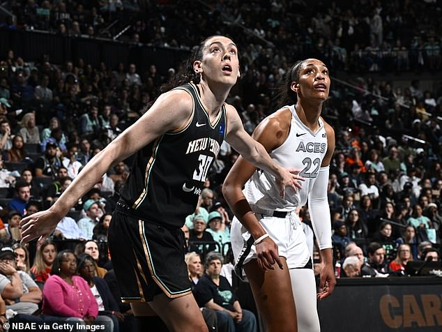 Breanna Stewart (left) earned 65 first-team votes, while WNBA MVP A'ja Wilson (right) earned 67.