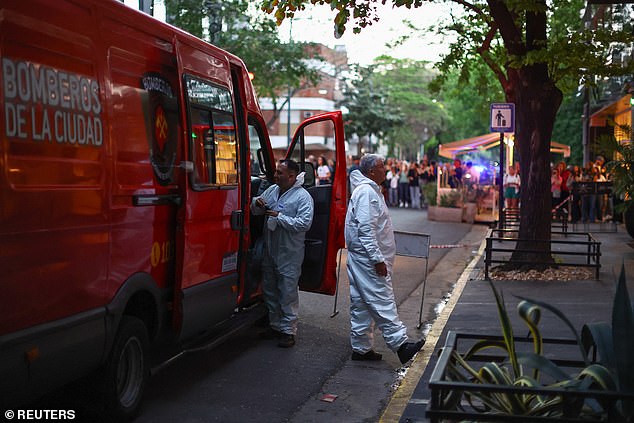 First responders arrive at the hotel where Liam was found dead.