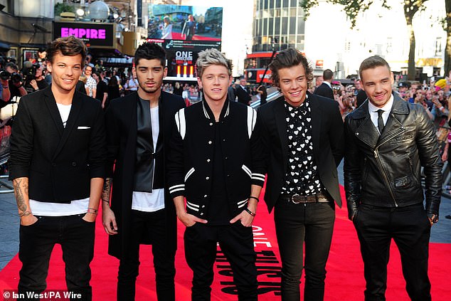 Liam (far right) pictured in August 2013 with his One Direction bandmates Louis Tomlinson, Zayn Malik, Niall Horan and Harry Styles in London's Leicester Square for the world premiere of the band's film This Is Us.