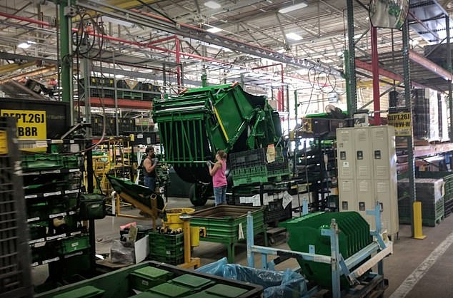 Inside a John Deere plant in Ottumwa, Iowa, where more than 100 jobs were cut this year