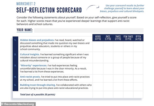 Seen above is a 'reflection marker' included in a training package from the nonprofit organization.