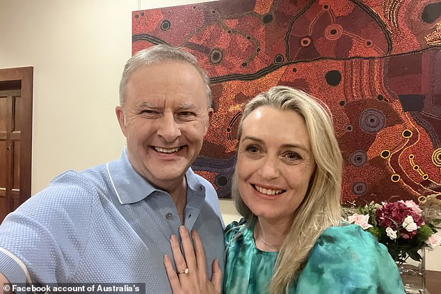 The Prime Minister bought a beach house in Copacabana on the New South Wales Central Coast, north of Sydney, as Australia faces an immigration-driven housing crisis (Anthony Albanese pictured right with his fiancée Jodie Haydon)