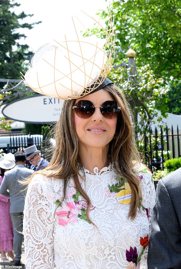 The glamorous couple will be at the Flemington track for two days as guests of the Victoria Racing Club. Pictured: Elizabeth at Royal Ascot in the UK in June