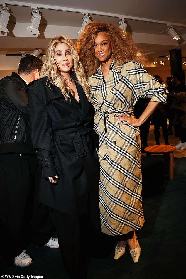 Inside the reopening celebration, Tyra was photographed catching up with another age-defying beauty, Cher, 78.